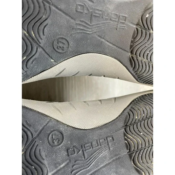 Dansko Women's Sneaker Black Leather 7 Fabric Walking Casual Comfort Lace Up - Picture 8 of 12